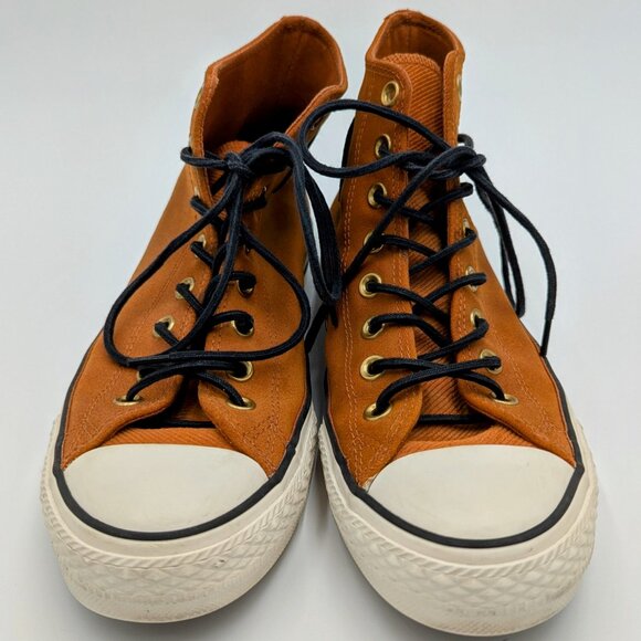 Converse Chuck Taylor All Star Cognac Brown Leather High-top Sneakers M8.5 W10.5 - Picture 3 of 16